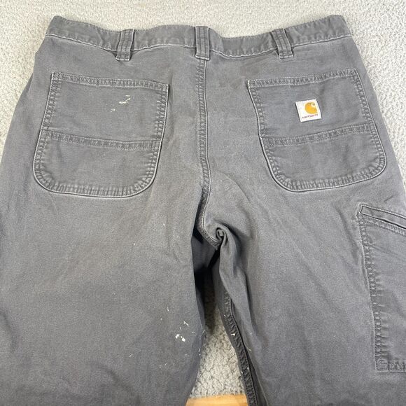 Carhartt Carpenter Pants Mens 38x28 Relaxed Fit 102291  039 Gray Paint Splatter - Picture 6 of 12